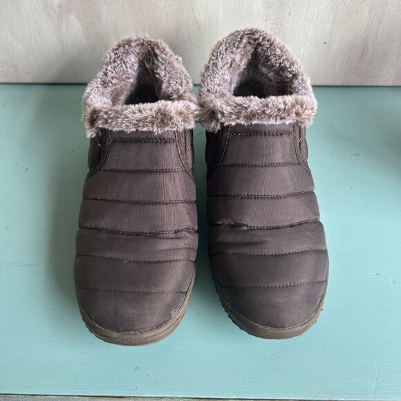 Minnetonka Timpson Tulsa Slip-On Snowshoes Low Tops Women's Size 9 Fur Lined - Picture 5 of 13